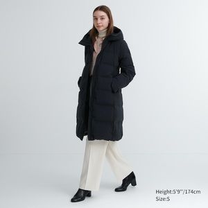 Uniqlo Seamless Down Long Coat - Black (Size S)